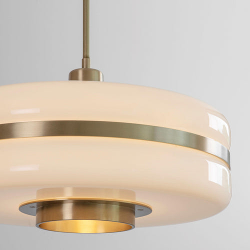 Nordic Glass And Metal Pendant Lamp By Nyra With Warm LED Glow | Snurv