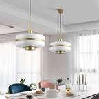 Nordic Glass And Metal Pendant Lamp By Nyra With Warm LED Glow | Snurv
