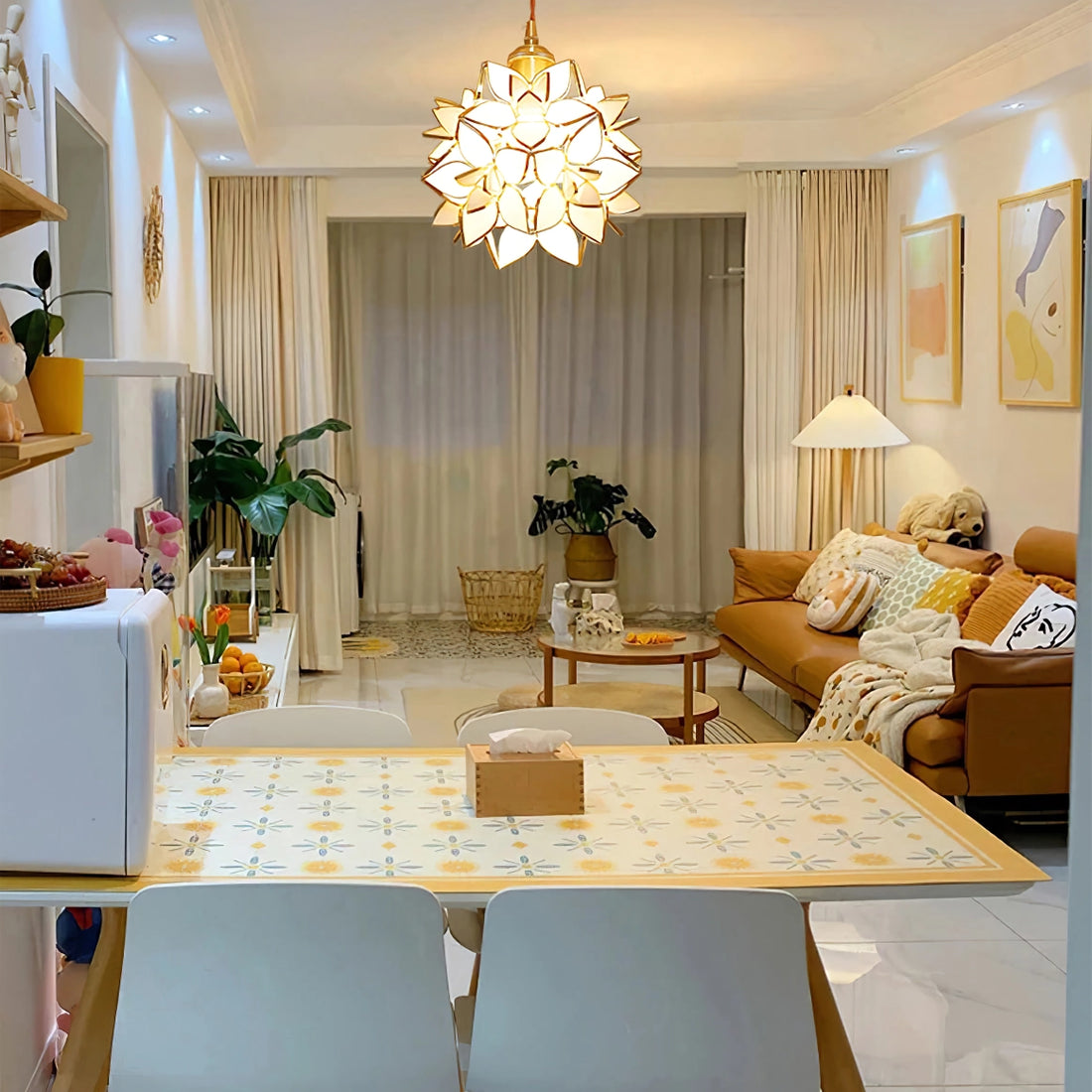 Calyra Capiz Pendant Light Handcrafted Natural Hanging Shell Lamp | Snurv