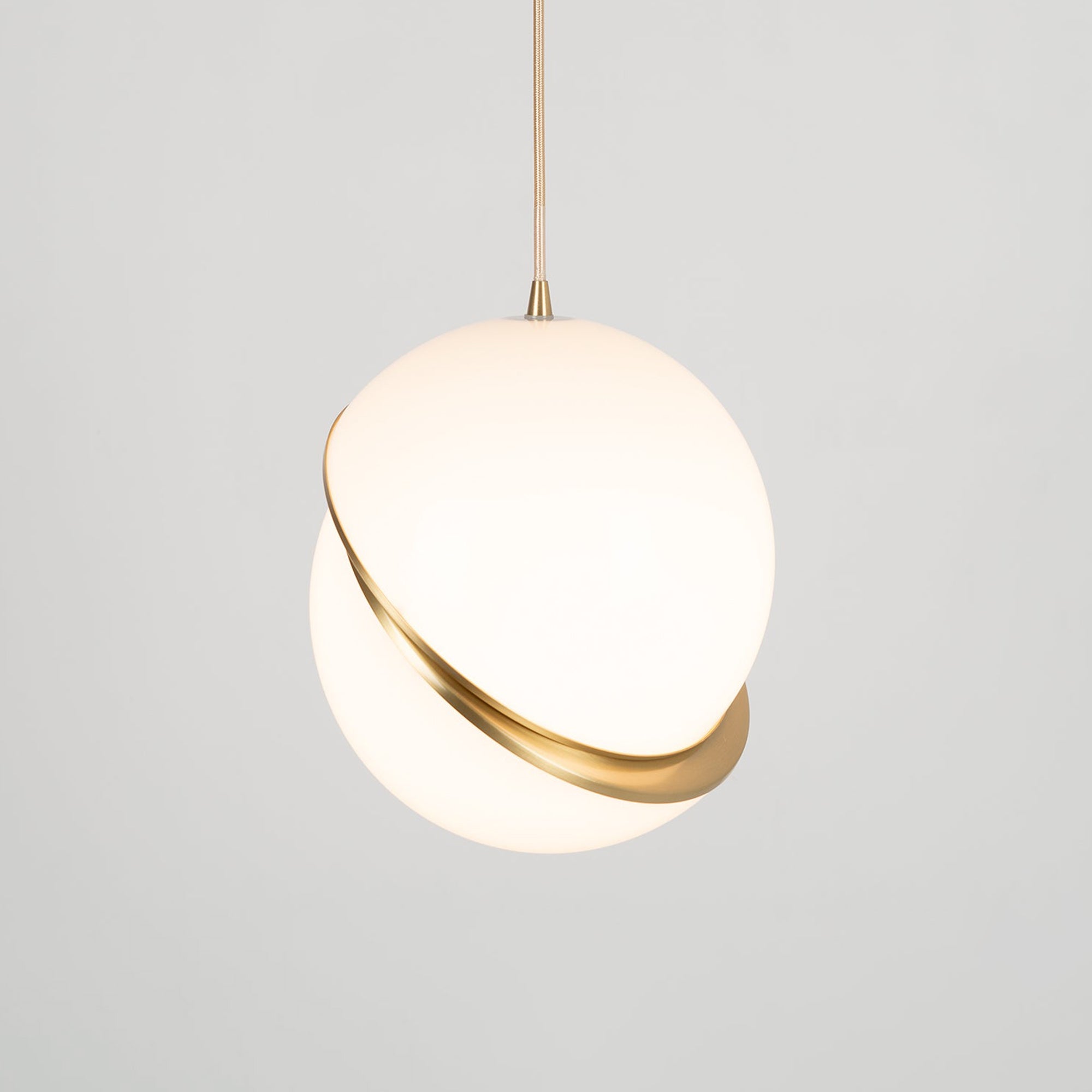 Nyara Moon-Curve Pendant Light With Acrylic And Brass | Snurv