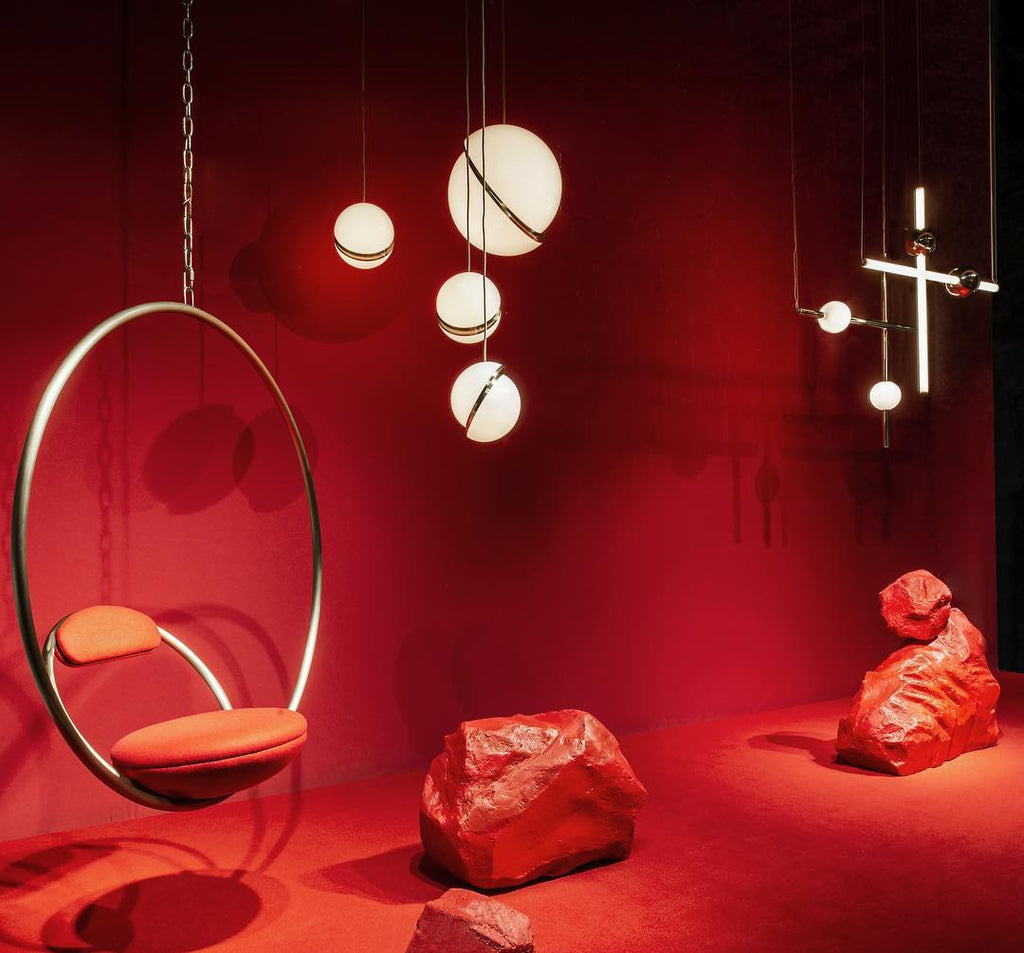 Nyara Moon-Curve Pendant Light With Acrylic And Brass | Snurv