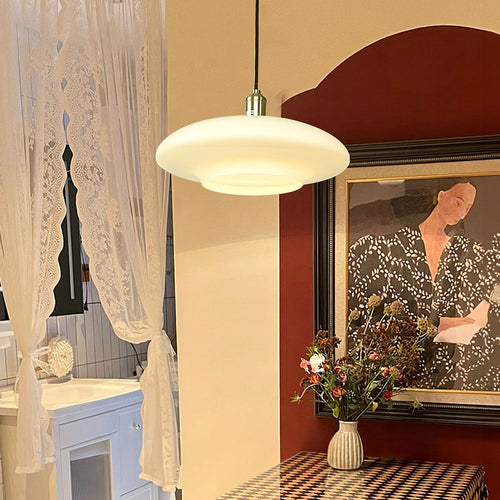 Aurelia White Glass Pendant Light For Contemporary Kitchens | Snurv