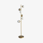 Elara LED Boom Lamp With Glass Orbs On Golden Pole | Snurv