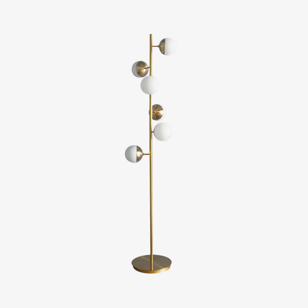 Elara LED Boom Lamp With Glass Orbs On Golden Pole | Snurv