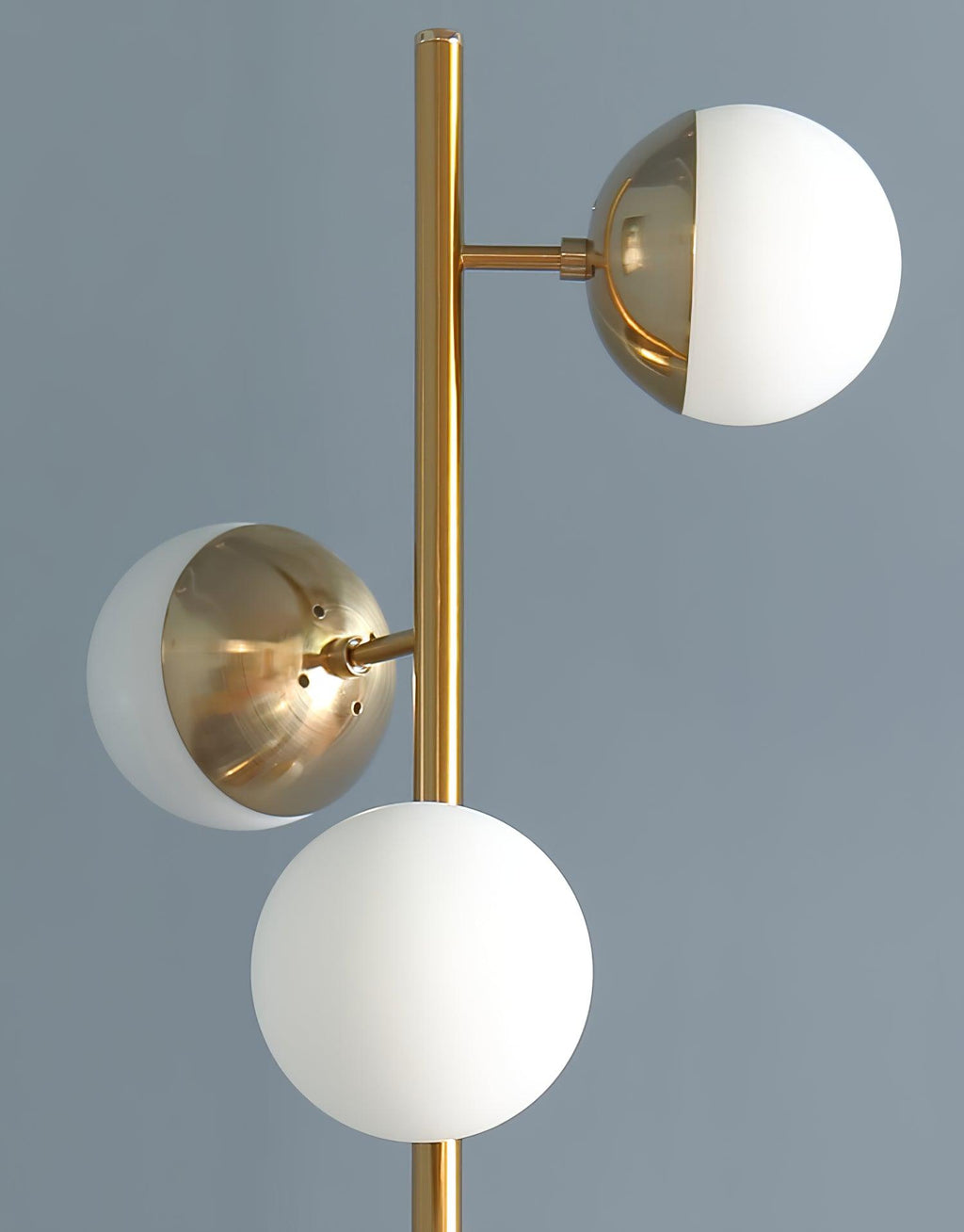 Elara LED Boom Lamp With Glass Orbs On Golden Pole | Snurv