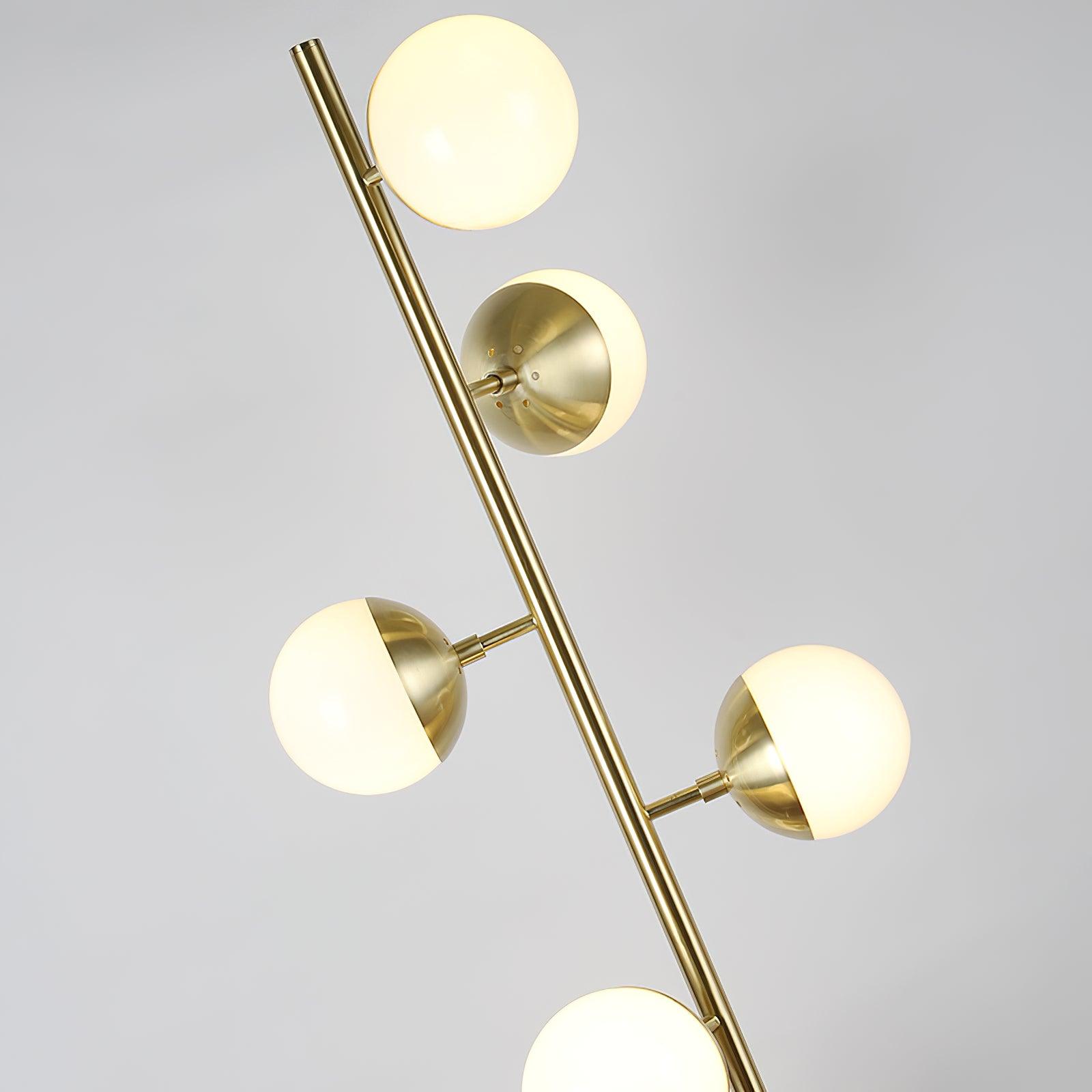 Elara LED Boom Lamp With Glass Orbs On Golden Pole | Snurv