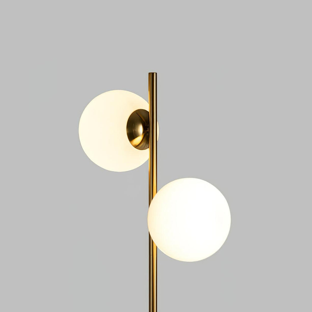 Elara LED Boom Lamp With Glass Orbs On Golden Pole | Snurv