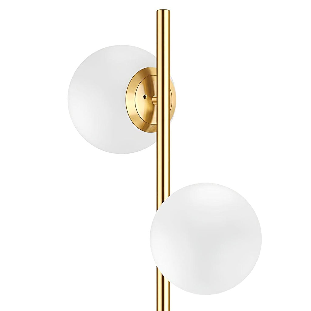 Elara LED Boom Lamp With Glass Orbs On Golden Pole | Snurv