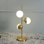 Elara LED Boom Lamp With Glass Orbs On Golden Pole | Snurv