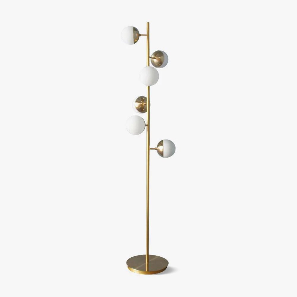 Elara LED Boom Lamp With Glass Orbs On Golden Pole | Snurv