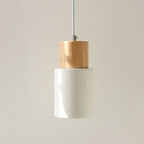 Marlen | Wood and Metal Cylindrical Pendant Light | Knesse