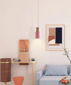Marlen | Wood and Metal Cylindrical Pendant Light | Knesse