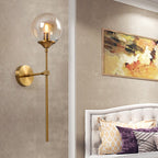 Glass Torch Wall Light in Brass | Knesse