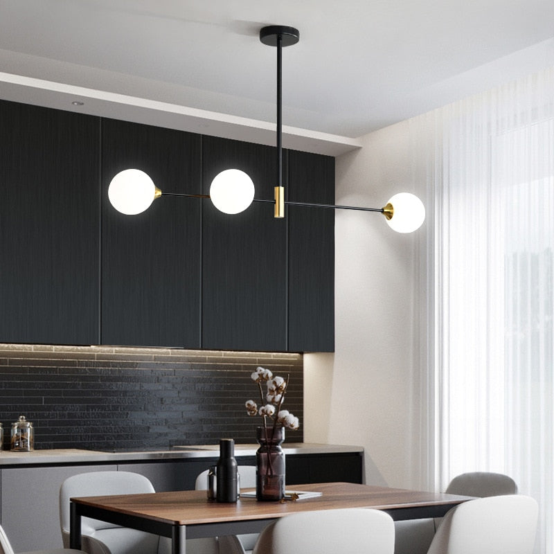 Novaelle Nordic Glass Ball Lampshade Ceiling Light In Polished Chrome | Snurv