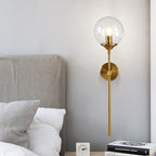 Glass Torch Wall Light in Brass | Knesse
