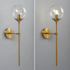 Glass Torch Wall Light in Brass | Knesse