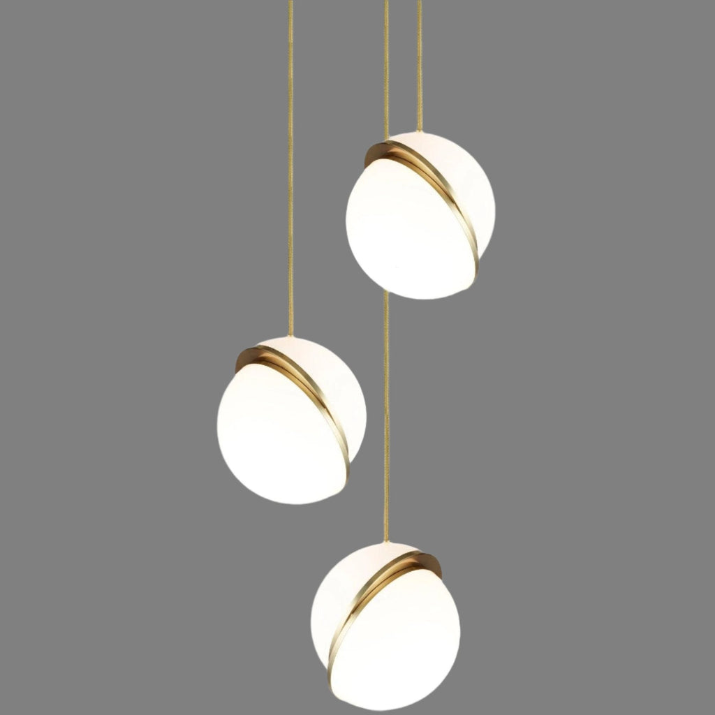 Nyara Moon-Curve Pendant Light With Acrylic And Brass | Snurv
