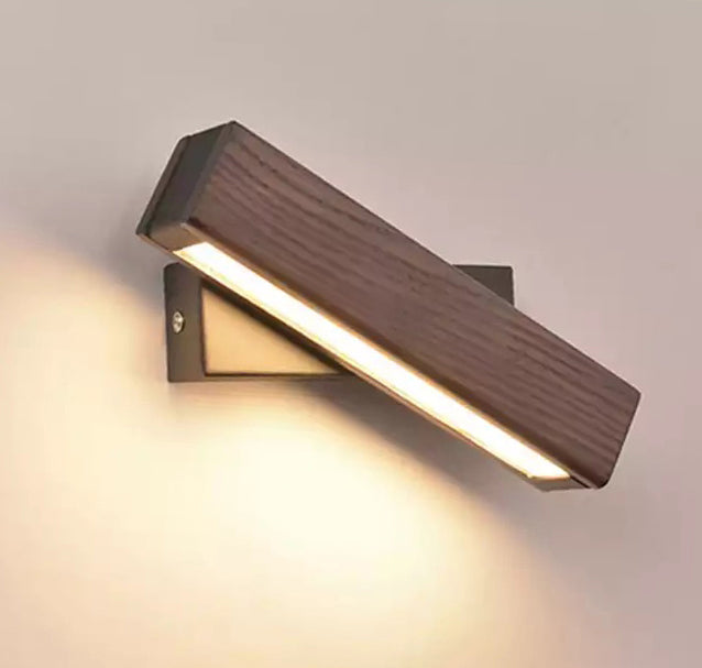 NordiGlow Ash Wood Rotating Bedside LED Wall Light | Knesse