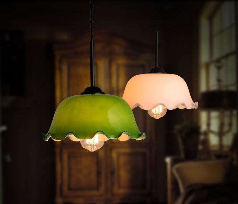 Aurelle | French Vintage Opaline Glass LED Pendant With Handkerchief-Style Shade, Bulb Included | Knesse