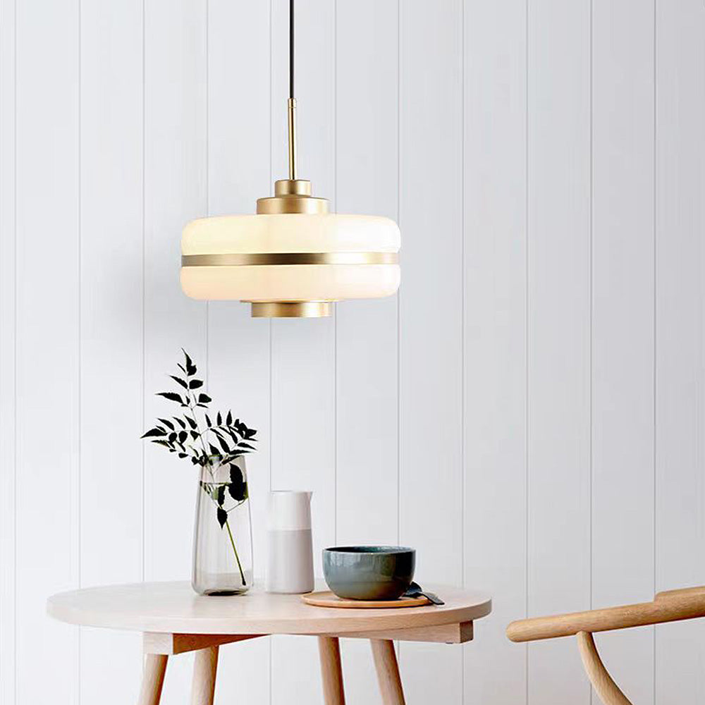 Nordic Glass And Metal Pendant Lamp By Nyra With Warm LED Glow | Snurv