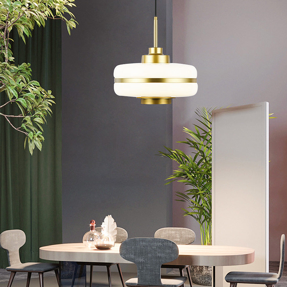 Nordic Glass And Metal Pendant Lamp By Nyra With Warm LED Glow | Snurv