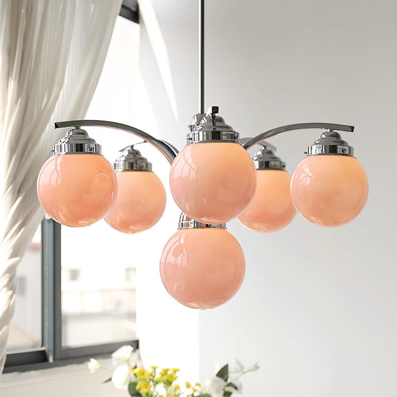 Asteria Pink and White Round Chandelier for Elegant Ambience | Snurv