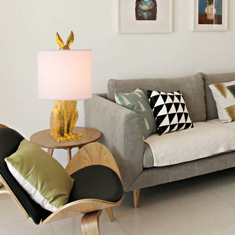 LunaWisp Rabbit Mask Lamp Whimsical Sculptural Light
