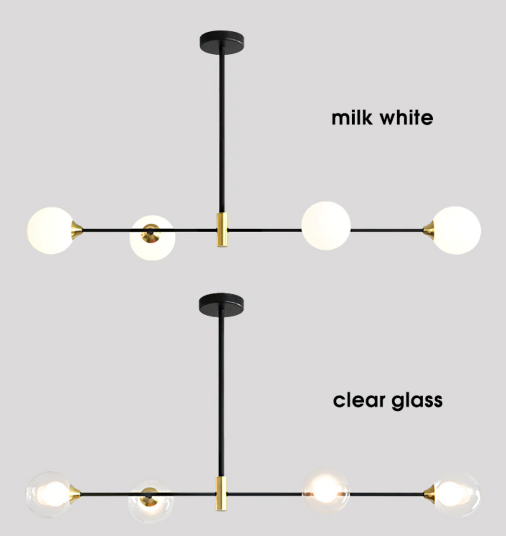 Novaelle Nordic Glass Ball Lampshade Ceiling Light In Polished Chrome | Snurv