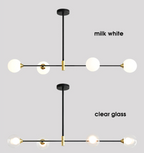 Novaelle Nordic Glass Ball Lampshade Ceiling Light In Polished Chrome | Snurv