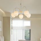 Aurelo Tulip-Inspired Matcha Chandelier In Calm Tones | Snurv