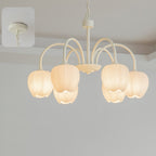 Aurelo Tulip-Inspired Matcha Chandelier In Calm Tones | Snurv
