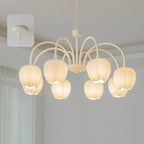 Aurelo Tulip-Inspired Matcha Chandelier In Calm Tones | Snurv