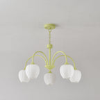 Aurelo Tulip-Inspired Matcha Chandelier In Calm Tones | Snurv