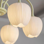Aurelo Tulip-Inspired Matcha Chandelier In Calm Tones | Snurv