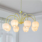 Aurelo Tulip-Inspired Matcha Chandelier In Calm Tones | Snurv