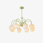 Aurelo Tulip-Inspired Matcha Chandelier In Calm Tones | Snurv