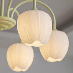 Aurelo Tulip-Inspired Matcha Chandelier In Calm Tones | Snurv