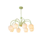 Aurelo Tulip-Inspired Matcha Chandelier In Calm Tones | Snurv