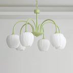 Aurelo Tulip-Inspired Matcha Chandelier In Calm Tones | Snurv