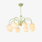 Aurelo Tulip-Inspired Matcha Chandelier In Calm Tones | Snurv