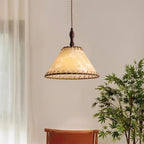 SylvaLume Wood Pendant Lamp With Fabric Accent And Warm Glow | Snurv