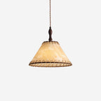 SylvaLume Wood Pendant Lamp With Fabric Accent And Warm Glow | Snurv