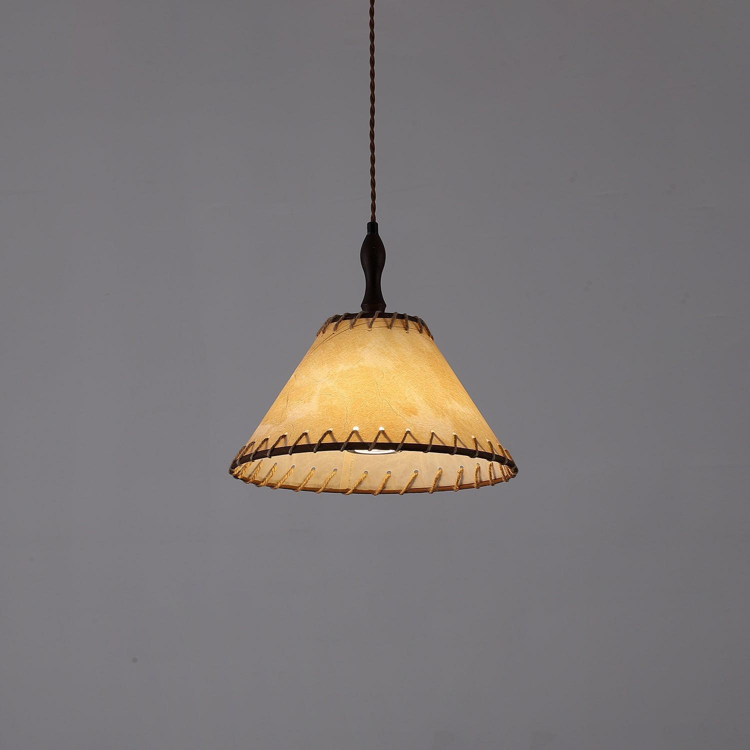 SylvaLume Wood Pendant Lamp With Fabric Accent And Warm Glow | Snurv