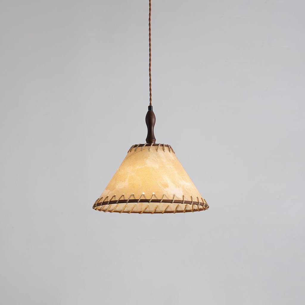 SylvaLume Wood Pendant Lamp With Fabric Accent And Warm Glow | Snurv
