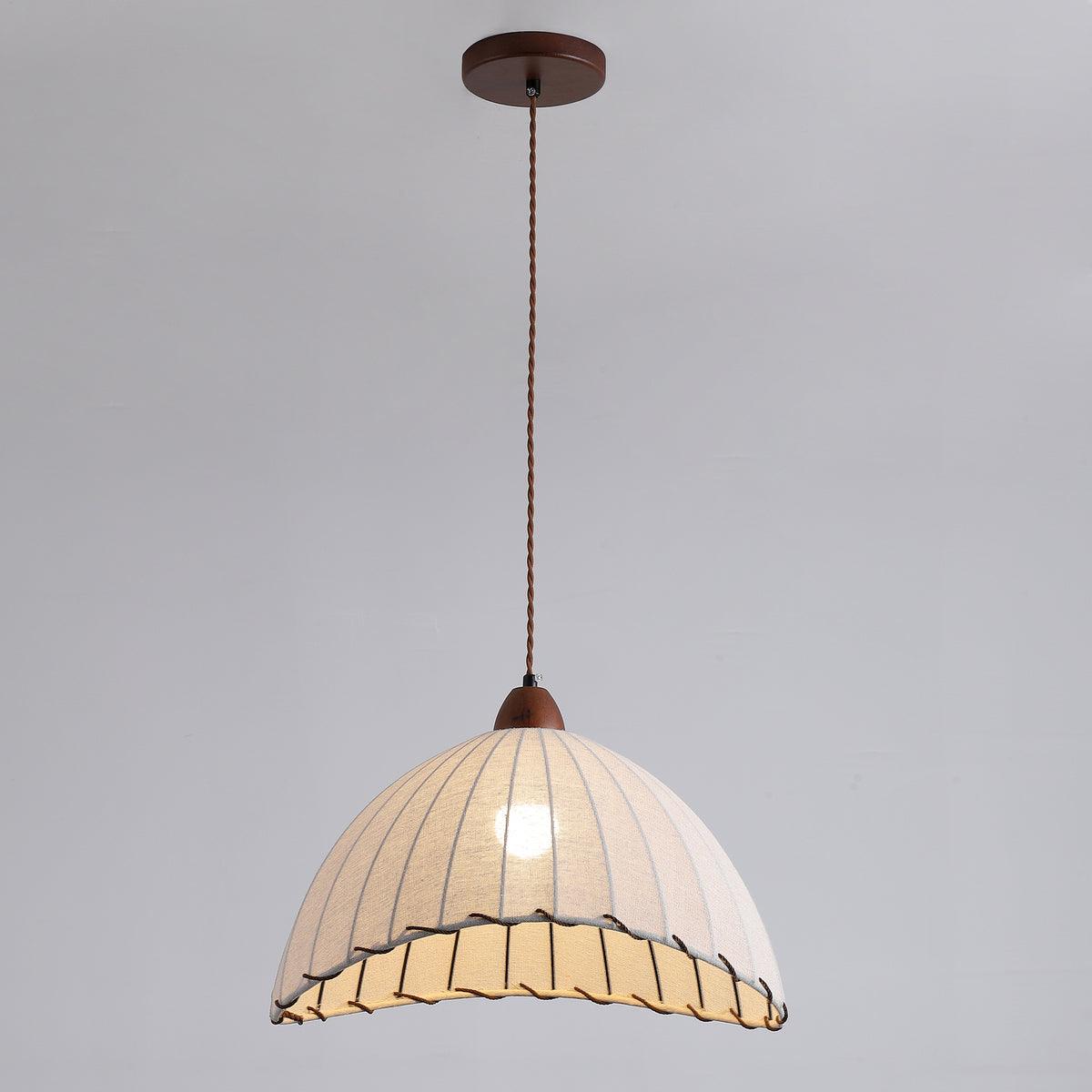 SylvaLume Wood Pendant Lamp With Fabric Accent And Warm Glow | Snurv