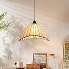 SylvaLume Wood Pendant Lamp With Fabric Accent And Warm Glow | Snurv
