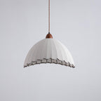 SylvaLume Wood Pendant Lamp With Fabric Accent And Warm Glow | Snurv