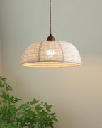 SylvaLume Wood Pendant Lamp With Fabric Accent And Warm Glow | Snurv