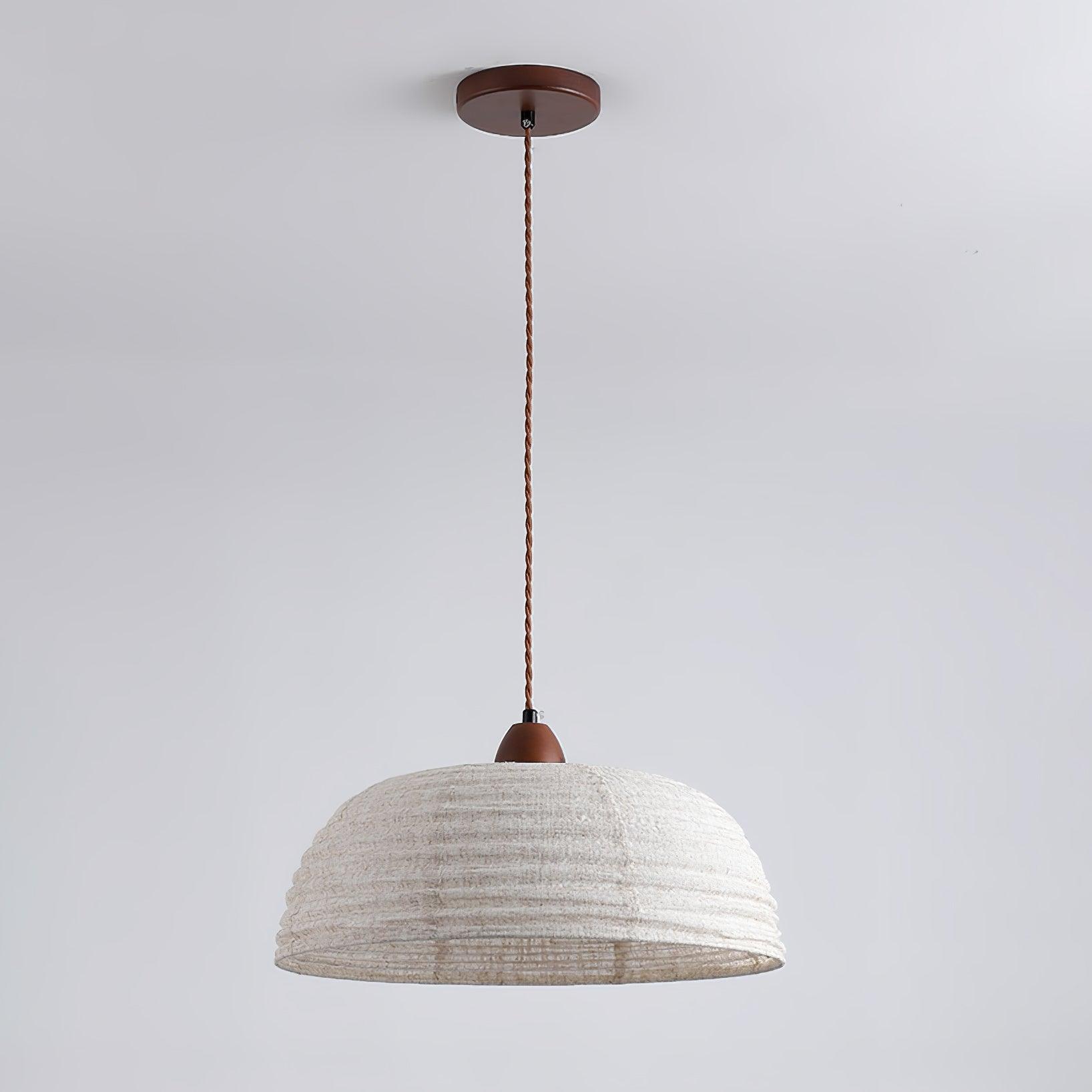 SylvaLume Wood Pendant Lamp With Fabric Accent And Warm Glow | Snurv