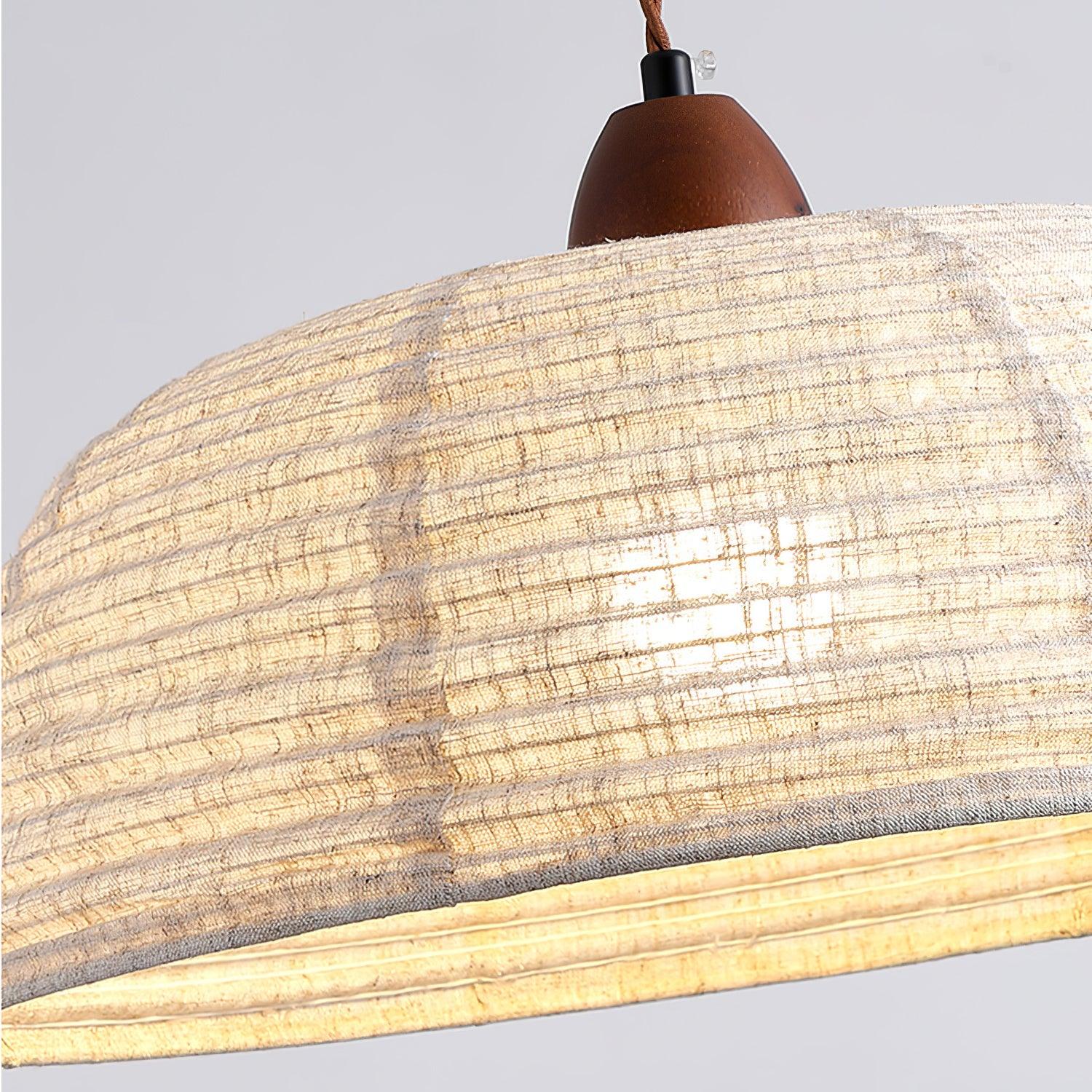 SylvaLume Wood Pendant Lamp With Fabric Accent And Warm Glow | Snurv